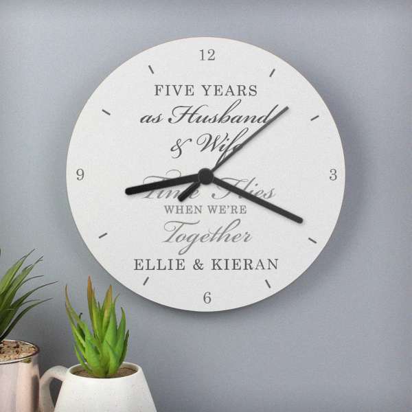 (image for) Personalised Anniversary Wooden Clock - Click Image to Close
