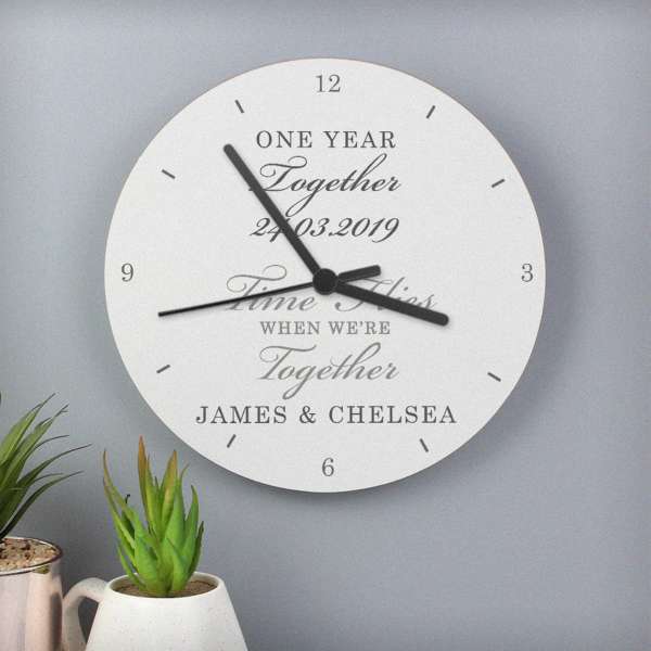 (image for) Personalised Anniversary Wooden Clock - Click Image to Close