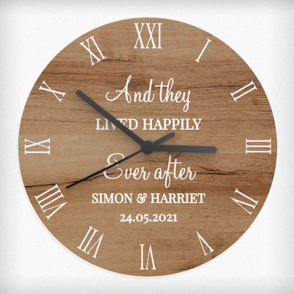 Modal Additional Images for Personalised Free Text Wood Effect Clock