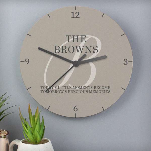 (image for) Personalised Family Wooden Clock - Click Image to Close