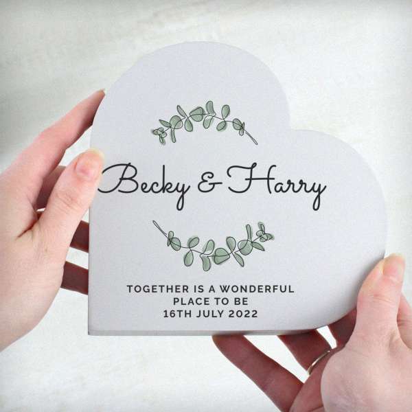 Modal Additional Images for Personalised Botanical Free Standing Heart Ornament