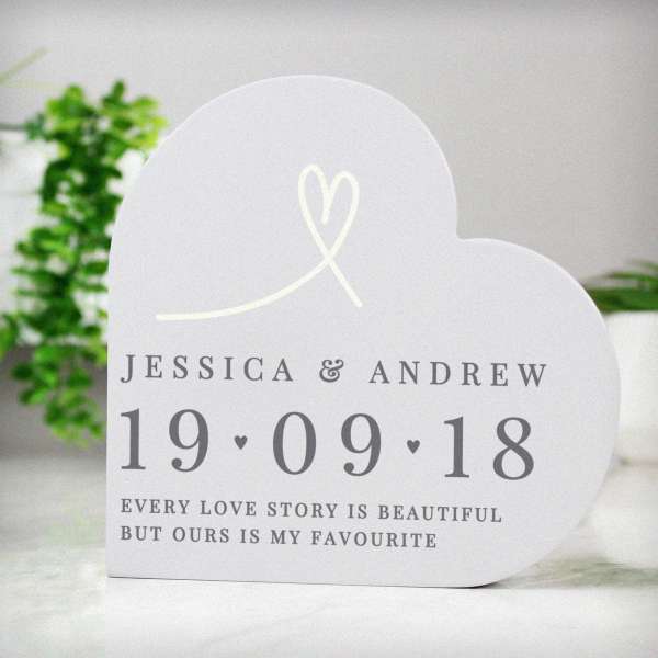 Modal Additional Images for Personalised Free Text Free Standing Heart Ornament