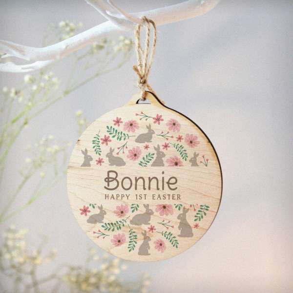 (image for) Personalised Easter Round Wooden Decoration - Click Image to Close