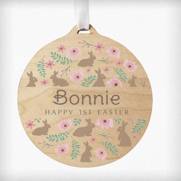 Modal Additional Images for Personalised Easter Round Wooden Decoration
