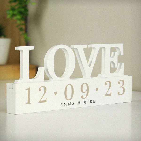 (image for) Personalised Big Date Wooden Love Ornament - Click Image to Close