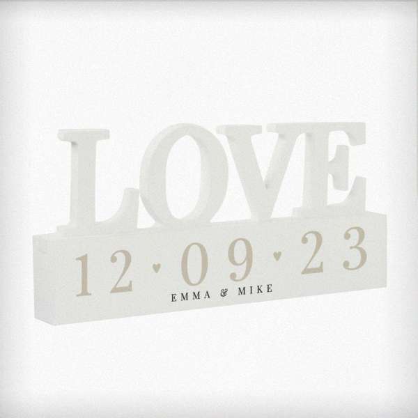 Modal Additional Images for Personalised Big Date Wooden Love Ornament