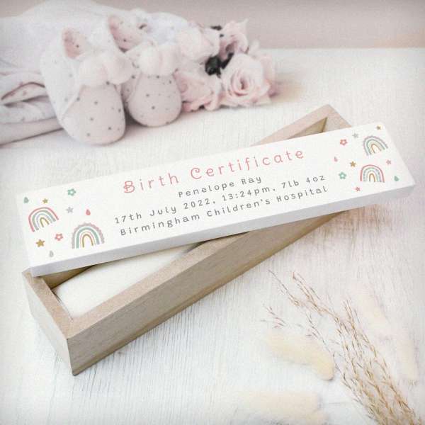 (image for) Personalised Rainbow Wooden Certificate Holder - Click Image to Close