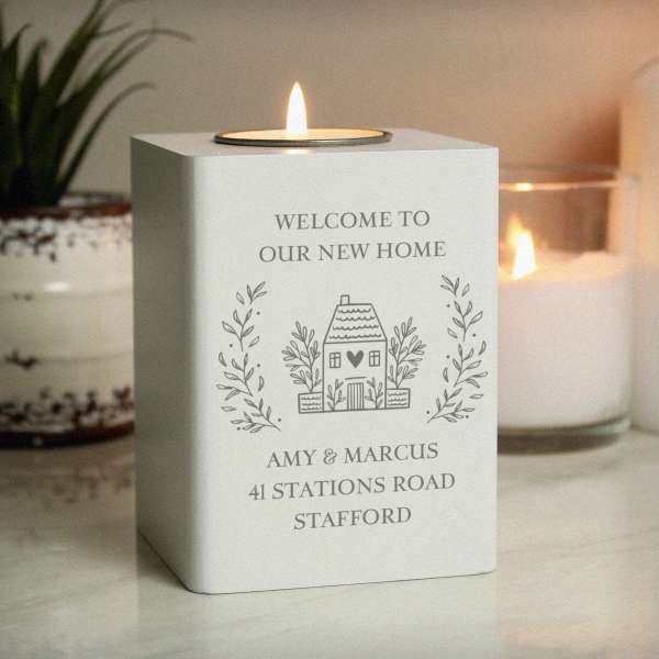 Modal Additional Images for Personalised HOME Wooden Tealight Holder