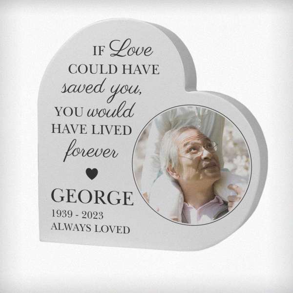 Modal Additional Images for Personalised Memorial Photo Upload Free Standing Heart Ornament