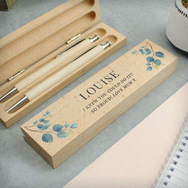 (image for) Personalised Botanical Wooden Pen and Pencil Set - Click Image to Close