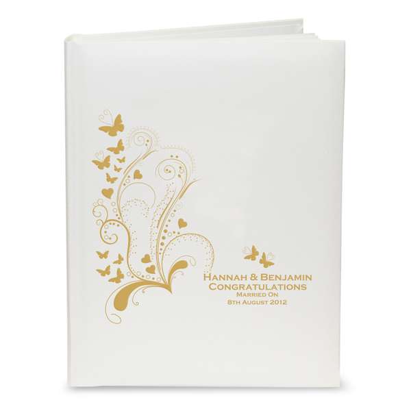 (image for) Personalised Gold Butterfly Swirl Traditional Album - Click Image to Close