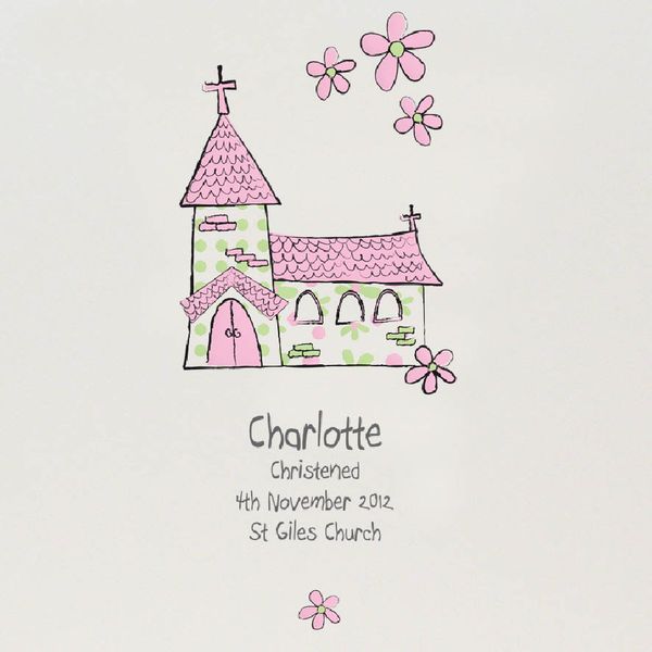 (image for) Personalised Whimsical Church Pink Traditional Album - Click Image to Close