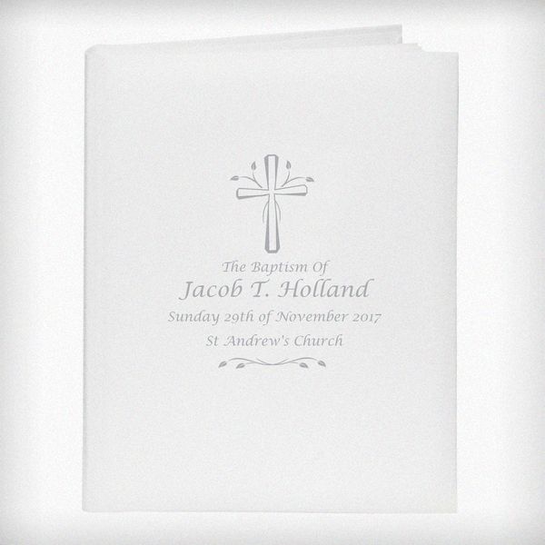 (image for) Personalised Silver Cross Album with Sleeves - Click Image to Close