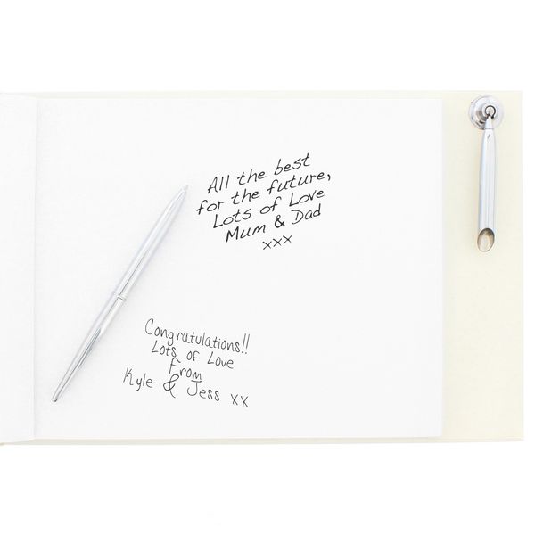 Modal Additional Images for Personalised Mr & Mrs Guest Book & Pen