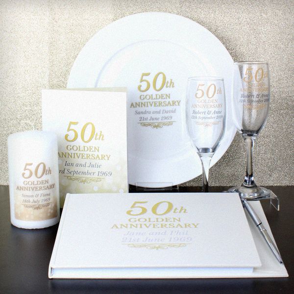 Modal Additional Images for Personalised 50th Golden Anniversary Hardback Guest Book & Pen