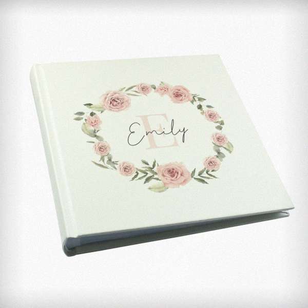 (image for) Personalised Floral Wreath Square Photo Album - Click Image to Close