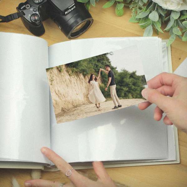 Modal Additional Images for Personalised Gold Heart Couples Square Photo Album