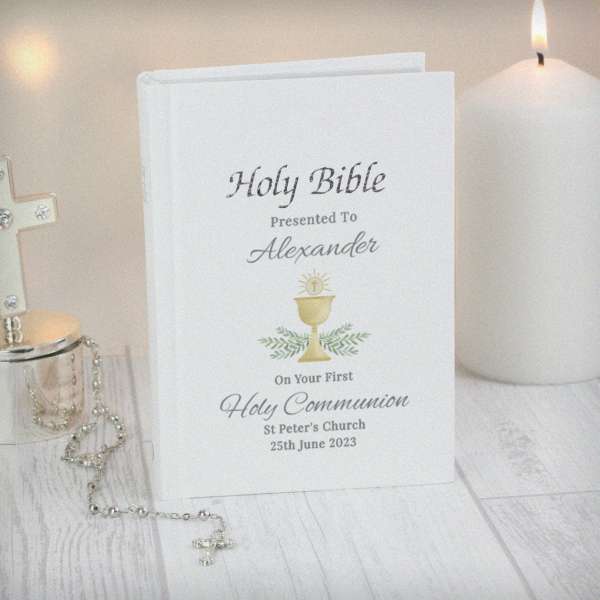(image for) Personalised First Holy Communion Holy Bible - Click Image to Close