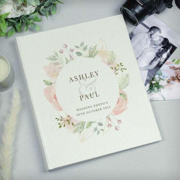 Modal Additional Images for Personalised Floral Watercolour Traditional Photo Album