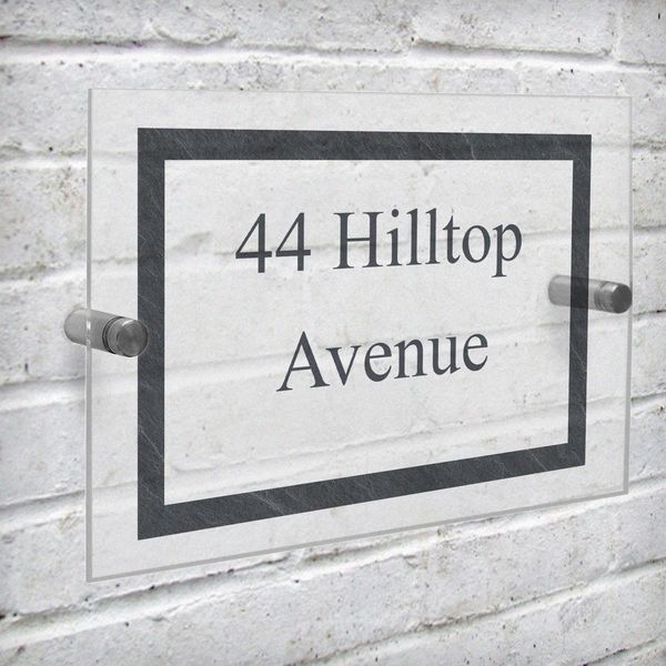 (image for) Personalised Slate Effect Acrylic House Sign - Click Image to Close