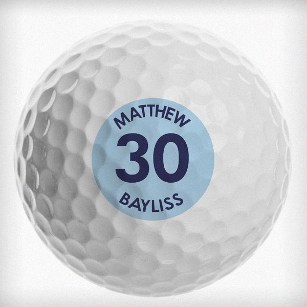 (image for) Personalised Blue Big Age Golf Ball - Click Image to Close