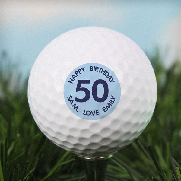 Modal Additional Images for Personalised Blue Big Age Golf Ball