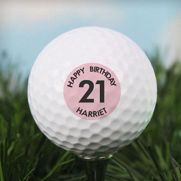Modal Additional Images for Personalised Pink Big Age Golf Ball