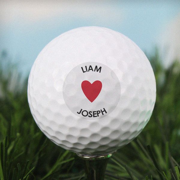 Modal Additional Images for Personalised Heart Golf Ball