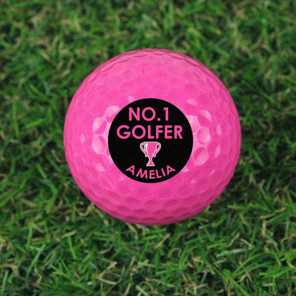 (image for) Personalised No.1 Golfer Pink Golf Ball - Click Image to Close