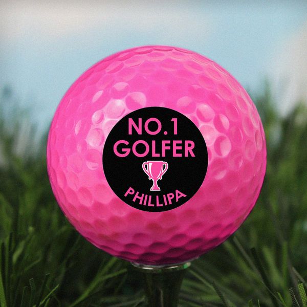 Modal Additional Images for Personalised No.1 Golfer Pink Golf Ball