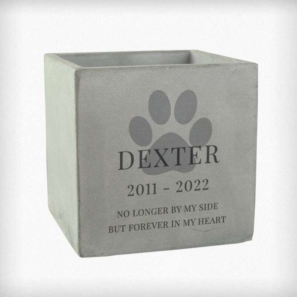 (image for) Personalised Pet Memorial Concrete Plant Pot - Click Image to Close