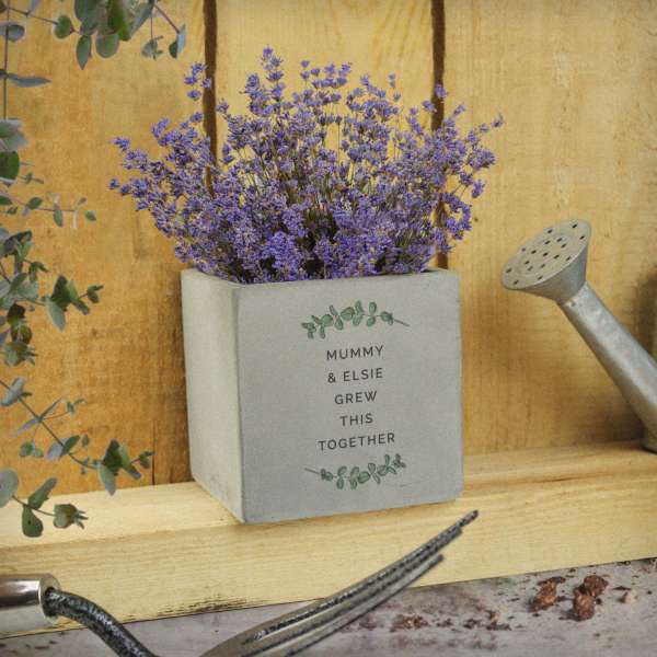 (image for) Personalised Botanical Concrete Plant Pot - Click Image to Close