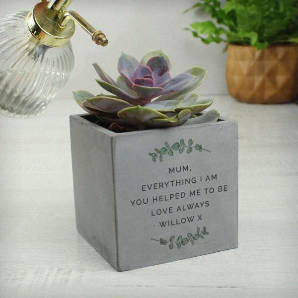 (image for) Personalised Botanical Concrete Plant Pot - Click Image to Close