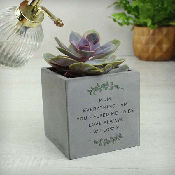 Modal Additional Images for Personalised Botanical Concrete Plant Pot