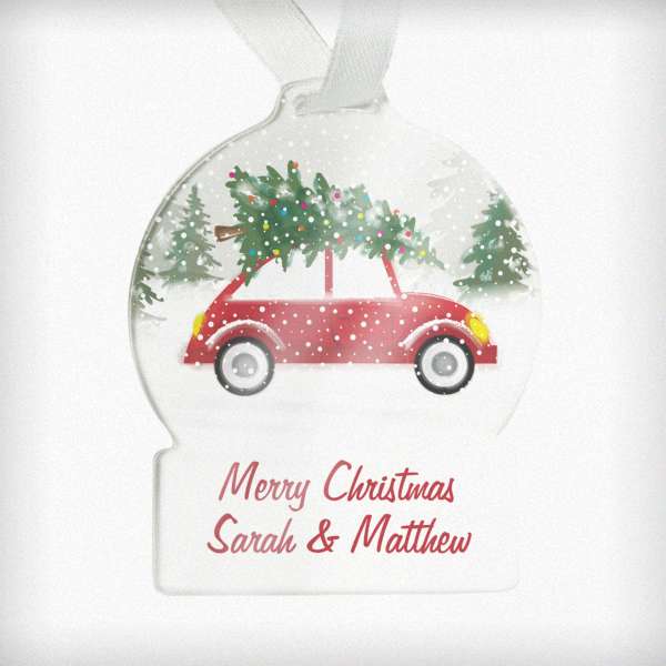 (image for) Personalised Driving Home For Christmas Acrylic Snowglobe Decoration - Click Image to Close