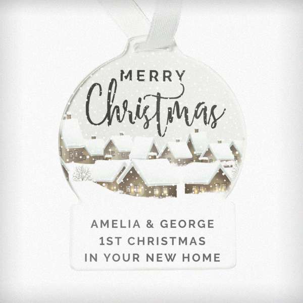 (image for) Personalised Christmas Home Acrylic Snowglobe Decoration - Click Image to Close