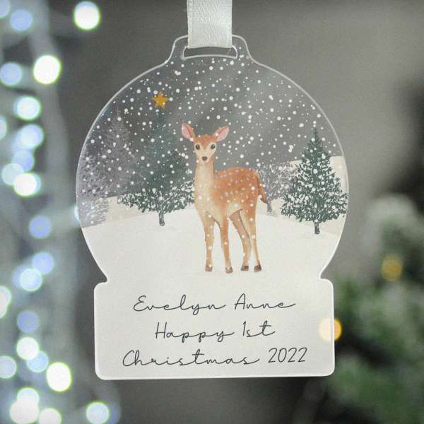(image for) Personalised A Winter's Night Acrylic Snowglobe Decoration - Click Image to Close