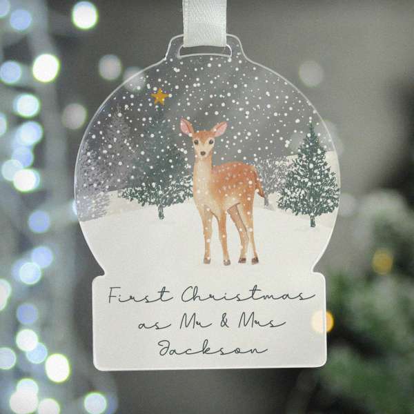 (image for) Personalised A Winter's Night Acrylic Snowglobe Decoration - Click Image to Close