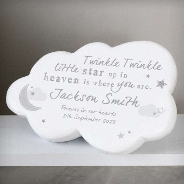 (image for) Personalised Twinkle Twinkle Resin Memorial Cloud - Click Image to Close