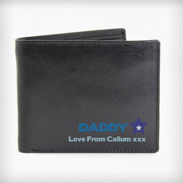 (image for) Personalised Blue Worlds Best Dad Leather Wallet - Click Image to Close