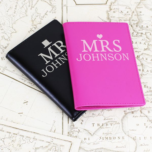 Modal Additional Images for Personalised Mr & Mrs Passport Holders Set