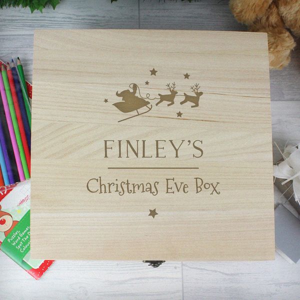 (image for) Personalised Large Wooden Christmas Eve Box - Click Image to Close