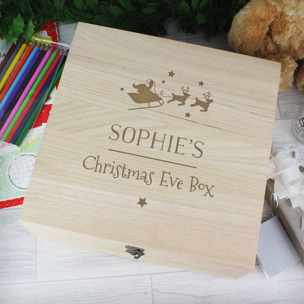 Modal Additional Images for Personalised Large Wooden Christmas Eve Box