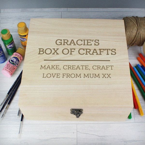 (image for) Personalised Any Message Large Wooden Keepsake Box - Click Image to Close