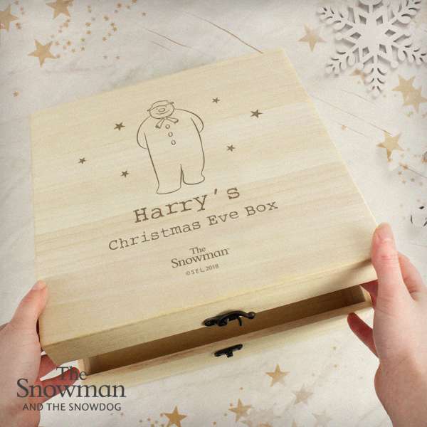 (image for) Personalised The Snowman Large Wooden Christmas Eve Box - Click Image to Close