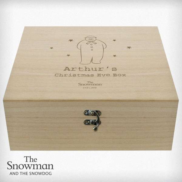 Modal Additional Images for Personalised The Snowman Large Wooden Christmas Eve Box