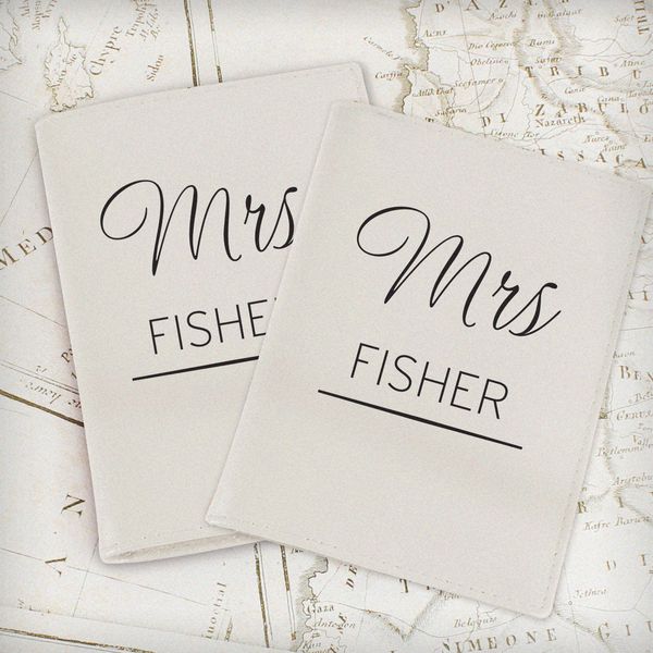 (image for) Personalised Couples Cream Passport Holders - Click Image to Close