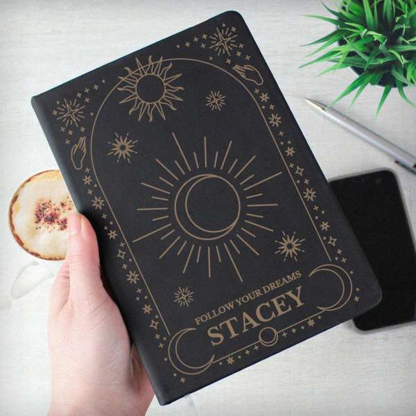 (image for) Personalised Celestial Black Hardback Notebook - Click Image to Close