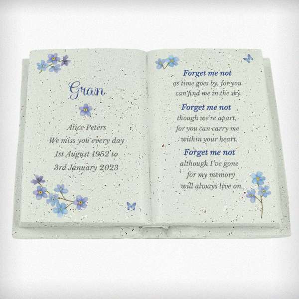 Modal Additional Images for Personalised Forget Me Not Memorial Resin Book