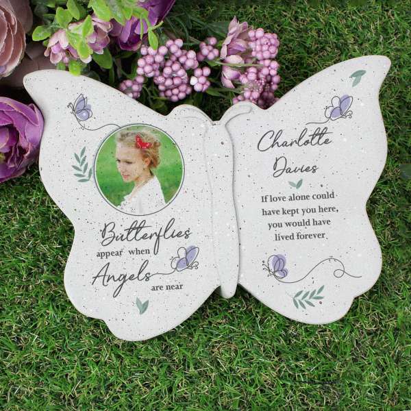 (image for) Personalised Butterflies Appear Photo Upload Memorial Resin Butterfly - Click Image to Close